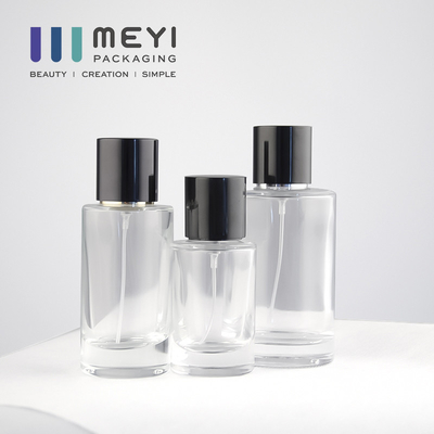 Bez wycieków 100 ml przezroczyste szklane butelki perfum z czarną magnetyczną nasadką perfum