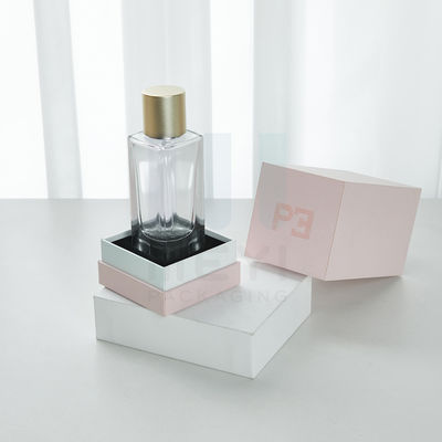 Luxury 50ml Glass Perfume Bottle with Magnetic Cap Square Box and Screen Printing